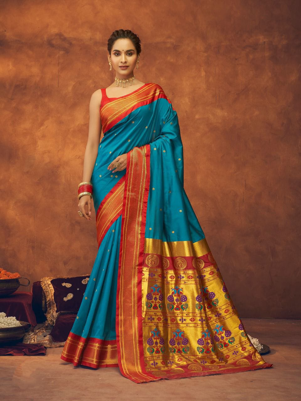 Buy Orange Silk Saree With Banglori Silk Blouse Online - SARV05373 | Andaaz  Fashion