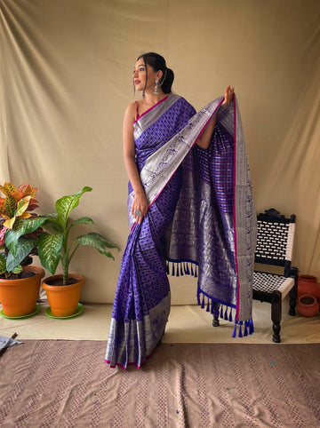 Violet Silk Saree