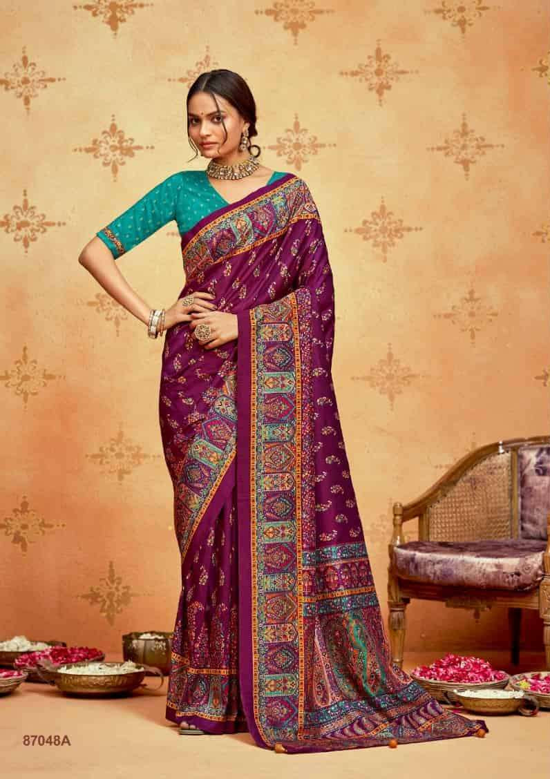 Wine Soft Silk Saree