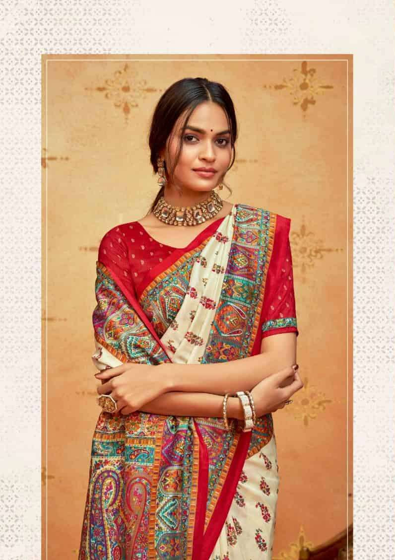 Cream Soft Silk Saree